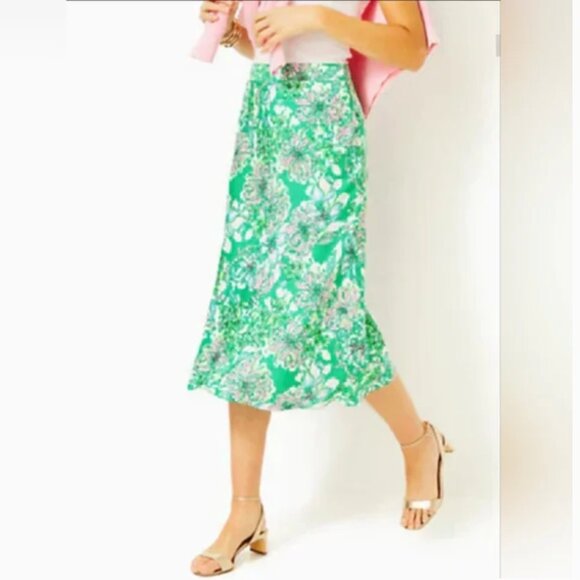 Lilly Pulitzer Rennox Midi Green Skirt size 6 - Picture 2 of 6